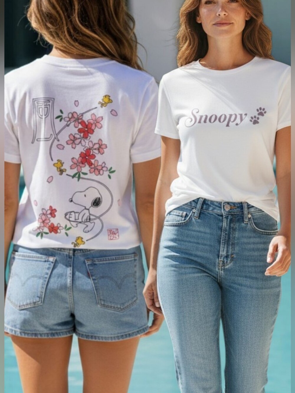 This Peanuts medium cotton tee shirt features a double-sided, Cherry Blossom, M